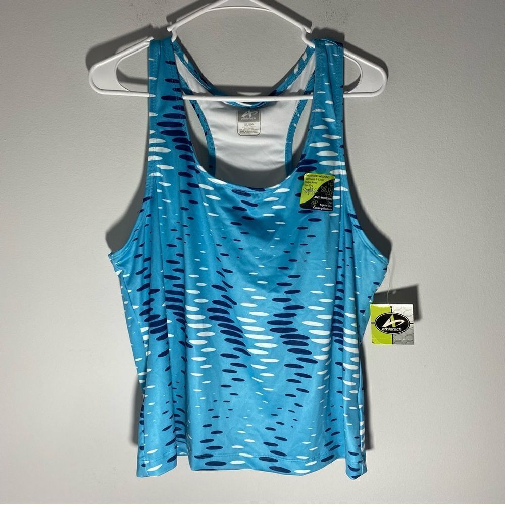 Athletech Women’s Blue Racer Back Workout Tank Top